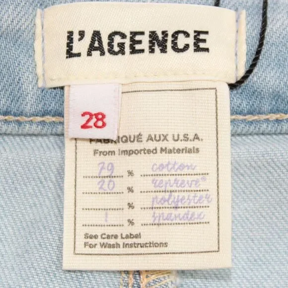 L'agence NWT High Rise Sleek Baby Boot Jeans Size 28 US Abilene In Blue Cotton